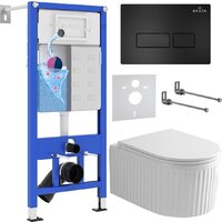 Roxen Royal Matt в комплекте с инсталляцией StounFix Dual Fresh 6 в 1 968211 (кнопка: черный)