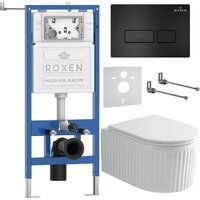 Унитаз подвесной Roxen Royal Matt в комплекте с инсталляцией StounFix Dual Fresh 6 в 1 968211 (кнопка: черный) - Превью изображения №2 — Интернет-магазин samo.by