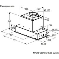 Кухонная вытяжка MAUNFELD BERK 60 Built In (черный антрацит) - Превью изображения №3 — Интернет-магазин samo.by