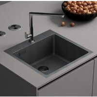 Кухонная мойка Roxen Snake 560220-50-BS (50*48) PVD графит/текстурная поверхность (с коландером и дозатором) - Превью изображения №2 — Интернет-магазин samo.by