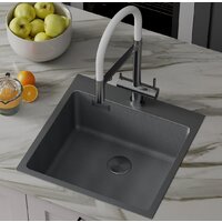 Кухонная мойка Roxen Snake 560220-50-BS (50*48) PVD графит/текстурная поверхность (с коландером и дозатором) - Превью изображения №4 — Интернет-магазин samo.by