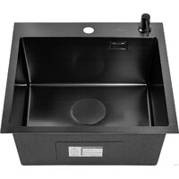 Кухонная мойка Roxen Snake 560220-50-BS (50*48) PVD графит/текстурная поверхность (с коландером и дозатором) - Превью изображения №10 — Интернет-магазин samo.by