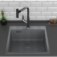 Кухонная мойка Roxen Snake 560220-50-BS (50*48) PVD графит/текстурная поверхность (с коландером и дозатором) - Превью изображения №6 — Интернет-магазин samo.by