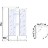 Душевая кабина River Nara XL 100/44 MT - Превью изображения №14 — Интернет-магазин samo.by