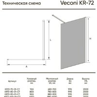 Душевая стенка Veconi KR-72 KR72-70-01-C7 - Превью изображения №2 — Интернет-магазин samo.by