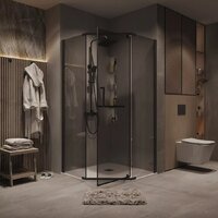 Душевой уголок Grossman Pragma 90x90x195 302.K33.03.9090.21.10 (черный матовый/тонированное стекло) - Превью изображения №7 — Интернет-магазин samo.by