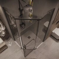 Душевой уголок Grossman Pragma 90x90x195 302.K33.03.9090.21.10 (черный матовый/тонированное стекло) - Превью изображения №10 — Интернет-магазин samo.by