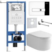 Унитаз подвесной Roxen Royal Matt в комплекте с инсталляцией StounFix Dual Fresh 6 в 1 968213 (кнопка: хром глянцевый) - Превью изображения №2 — Интернет-магазин samo.by