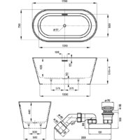 Ванна Wellsee Shell 170x75 28170301R (отдельностоящая ванна белый глянец, экран, ножки, сифон-автомат хром) - Превью изображения №10 — Интернет-магазин samo.by
