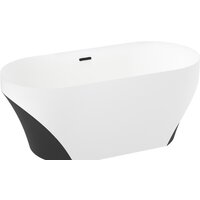 Ванна Wellsee Croquis 166x77 230302003 (отдельностоящая ванна матовый белый/матовый черный, экран, ножки, сифон-автомат матовый черный) - Превью изображения №2 — Интернет-магазин samo.by