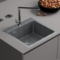 Кухонная мойка Roxen Snake 560220-50-S (50*48) сатин/текстурная поверхность (с коландером и дозатором) - Превью изображения №2 — Интернет-магазин samo.by