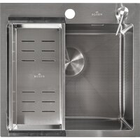 Кухонная мойка Roxen Snake 560220-50-S (50*48) сатин/текстурная поверхность (с коландером и дозатором) - Превью изображения №7 — Интернет-магазин samo.by