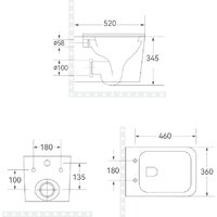 Унитаз подвесной Roxen Cube Tornado в комплекте с инсталляцией StounFix Dual Fresh 6 в 1 868598 (кнопка: оружейная сталь матовая) - Превью изображения №7 — Интернет-магазин samo.by