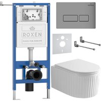 Унитаз подвесной Roxen Royal Matt в комплекте с инсталляцией StounFix Dual Fresh 6 в 1 968214 (кнопка: хром - матовый) - Превью изображения №2 — Интернет-магазин samo.by
