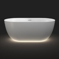 Wellsee Chic Riviera 179x85 23680601R (отдельностоящая ванна с подсветкой белый глянец, экран, ножки, сифон-автомат хром)