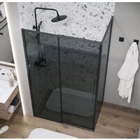 Душевая стенка Grossman Galaxy 80x195 200.K33.01.80.21.10 (черный матовый/стекло тонированное) - Превью изображения №7 — Интернет-магазин samo.by