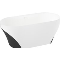 Ванна Wellsee Croquis 166x77 230302002 (отдельностоящая ванна матовый белый/матовый черный, экран, ножки, сифон-автомат матовый белый) - Превью изображения №2 — Интернет-магазин samo.by