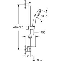 Душевой гарнитур  Grohe Tempesta 27600003 - Превью изображения №4 — Интернет-магазин samo.by