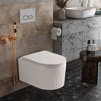 Унитаз подвесной Roxen Royal Matt в комплекте с инсталляцией StounFix Dual Fresh 6 в 1 968222 (кнопка: пастель бежевый) - Превью изображения №9 — Интернет-магазин samo.by