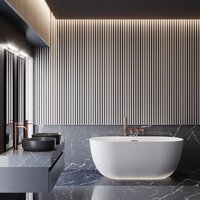 Ванна Wellsee Chic Riviera 170x76 23680504R (отдельностоящая ванна с подсветкой белый глянец, экран, ножки, сифон-автомат золото) - Превью изображения №8 — Интернет-магазин samo.by