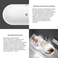 Ванна Wellsee Chic Riviera 170x76 23680504R (отдельностоящая ванна с подсветкой белый глянец, экран, ножки, сифон-автомат золото) - Превью изображения №5 — Интернет-магазин samo.by