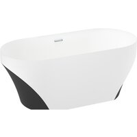 Ванна Wellsee Croquis 166x77 230302001 (отдельностоящая ванна матовый белый/матовый черный, экран, ножки, сифон-автомат хром) - Превью изображения №2 — Интернет-магазин samo.by