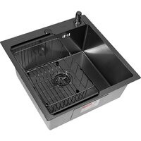 Кухонная мойка ARFEKA ECO AR мойка 500*500, коландер F, дозатор BLACK DECOR VOLCANIC - Превью изображения №3 — Интернет-магазин samo.by