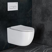 Унитаз подвесной Roxen Vortex Tornado в комплекте с инсталляцией StounFix Dual Fresh 6 в 1 964605 (кнопка: белое стекло) - Превью изображения №8 — Интернет-магазин samo.by