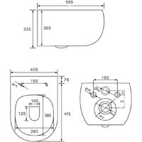 Унитаз подвесной Roxen Titan 530230-02 Rimless Soft Close NC - Превью изображения №11 — Интернет-магазин samo.by