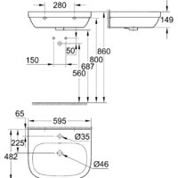 Умывальник Grohe 39335000 59.5x48.2 - Превью изображения №9 — Интернет-магазин samo.by