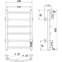 Полотенцесушитель Roxen Santi BK-109AW-6T 11030-4365B (черный) - Превью изображения №6 — Интернет-магазин samo.by
