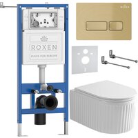 Унитаз подвесной Roxen Royal Matt в комплекте с инсталляцией StounFix Dual Fresh 6 в 1 968227 (кнопка: брашированное золото) - Превью изображения №2 — Интернет-магазин samo.by