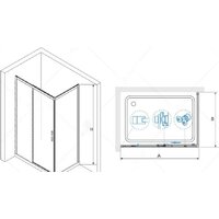 Душевой уголок RGW LE-34 34124193-014 130x90 (черный/прозрачное стекло) - Превью изображения №4 — Интернет-магазин samo.by