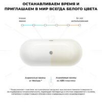 Ванна Wellsee Chic Riviera 170x76 23680502R (отдельностоящая ванна с подсветкой белый глянец, экран, ножки, сифон-автомат глянцевый белый) - Превью изображения №7 — Интернет-магазин samo.by