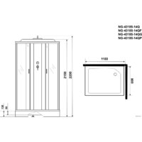 Душевая кабина Niagara NG-43185-14Q 110x80 - Превью изображения №3 — Интернет-магазин samo.by