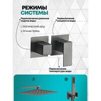 Душевая система  Grocenberg GB5080 (графит) - Превью изображения №5 — Интернет-магазин samo.by