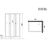 Душевая кабина Niagara NG-43185-14QBK 110x80 - Превью изображения №3 — Интернет-магазин samo.by