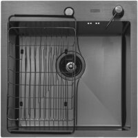 Кухонная мойка ARFEKA ECO AR мойка 500*500, коландер F, дозатор BLACK - Превью изображения №2 — Интернет-магазин samo.by