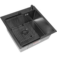 Кухонная мойка ARFEKA ECO AR мойка 500*500, коландер F, дозатор BLACK - Превью изображения №5 — Интернет-магазин samo.by