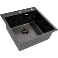 Кухонная мойка ARFEKA ECO AR мойка 500*500, коландер F, дозатор BLACK - Превью изображения №4 — Интернет-магазин samo.by