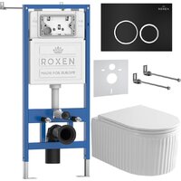 Унитаз подвесной Roxen Royal Matt в комплекте с инсталляцией StounFix Dual Fresh 6 в 1 968231 (кнопка: черный) - Превью изображения №2 — Интернет-магазин samo.by