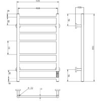 Полотенцесушитель Roxen Caspia BK-109W-8T 11070-5385B (черный) - Превью изображения №6 — Интернет-магазин samo.by