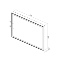  Wellsee Зеркало с фронтальной LED-подсветкой 7 Rays' Spectrum 172201270, 75 х 60 см (с сенсором и регулировкой яркости освещения) - Превью изображения №9 — Интернет-магазин samo.by