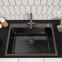 Кухонная мойка ARFEKA ECO AR 700*500 BLACK PVD NANO - Превью изображения №2 — Интернет-магазин samo.by