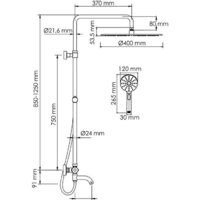 Душевая система  Wasserkraft A188.117.127.087.CH Thermo - Превью изображения №3 — Интернет-магазин samo.by