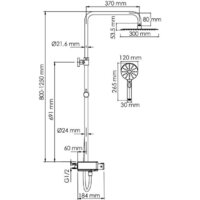 Душевая система  Wasserkraft A113.118.127.CH Thermo - Превью изображения №3 — Интернет-магазин samo.by