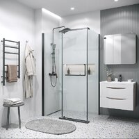 Душевая стенка Grossman Pragma 90x195 200.K33.03.90.21.00 (черный матовый,стекло прозрачное) - Превью изображения №2 — Интернет-магазин samo.by