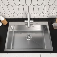 Кухонная мойка ARFEKA ECO AR 700*500 SATIN DECOR VOLCANIC ROCK - Превью изображения №2 — Интернет-магазин samo.by