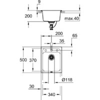 Кухонная мойка Grohe K700 50-C 40/50 1.0 31650AP0 (черный гранит) - Превью изображения №2 — Интернет-магазин samo.by