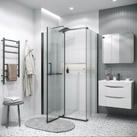 Душевая стенка Grossman Pragma 90x195 200.K33.03.90.21.02 (черный матовый/стекло шиншилла) - Превью изображения №3 — Интернет-магазин samo.by
